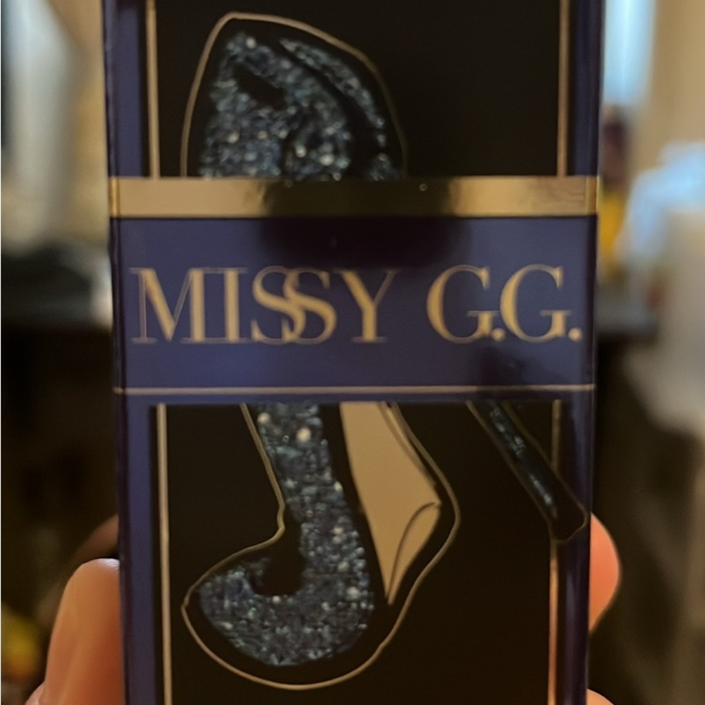 Missy G.G. Blue & Black Glitter Stiletto Phone Case